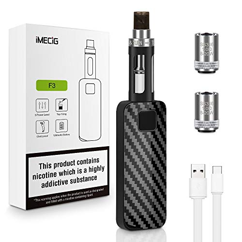 Vape Pen Box Mod con batería de 1200mAh Imecig F3 E Kit de inicio de cigarrillos con 2 * 1.0 0hm 2ml Tanque de recarga superior E Cigarrillos E Cig Sin nicotina Sin líquido