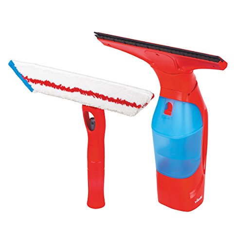 Vileda Windomatic Set Aspirador de ventanas y mopa de microfibras con spray, limpiacristales con cuello flexible y pulverizador con mopa, batería extra duradera, medidas 17.5 x 12 x 32 cm, color rojo Vileda Windomatic Set Aspirador de ventanas y mopa de microfibras con spray, limpiacristales con cuello flexible y pulverizador con mopa, batería extra duradera, medidas 17.5 x 12 x 32 cm, color rojo