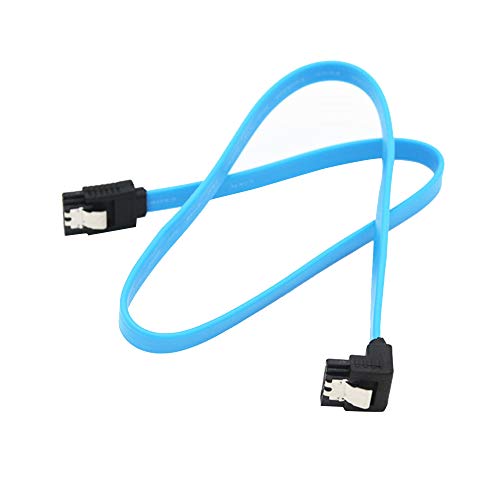 Vipithy Cable SATA 3.0 De 50 Cm SATA3 III 6 GB/S Unidad De Disco Duro SSD Serie ATA De Ángulo Recto Azul