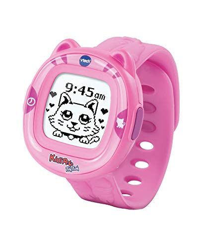 VTech- Kidi Pet TIK Tak Formato Digital y analogico de la Hora. Reloj, Color Rosa (3480-170622)