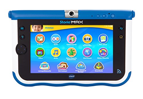 VTech Storio MAX 7 Multifunctional Gadget - electrónica para niños (Multifunctional Gadget, MicroSD (TransFlash), Botones, Sensor, Negro, Azul, Color Blanco, Polímero de Litio, Niño/niña)