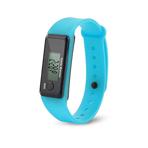 WANGJIA Run Step Watch Pulsera Podómetro Calorías Contador Digital LCD Distancia A Pie Azul