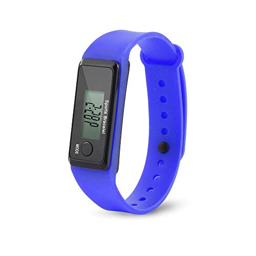 WANGJIA Run Step Watch Pulsera Podómetro Contador De Calorías LCD Digital Distancia A Pie Azul Marino