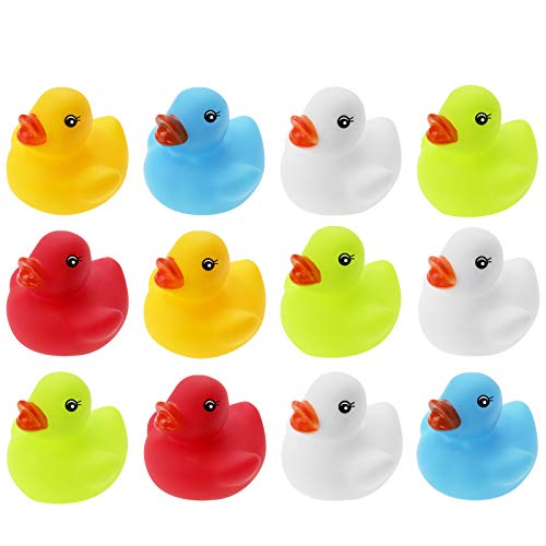 WELLGRO 12 patitos de goma (amarillo, rojo, blanco, azul, verde), cada pato mide 5,5 x 5 cm (diámetro x altura), patito de goma, en red. WELLGRO 12 patitos de goma (amarillo, rojo, blanco, azul, verde), cada pato mide 5,5 x 5 cm (diámetro x altura), patito de goma, en red.