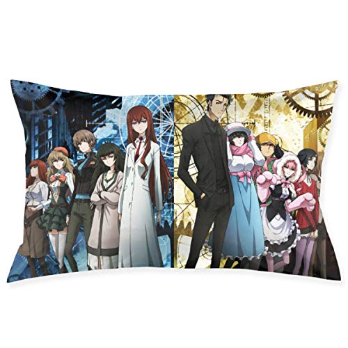 Weretlyop Anime Steins Gate Pillows 20inch*30inch Throw Pillow Covers Home Sofa Cars Decors White One Size
