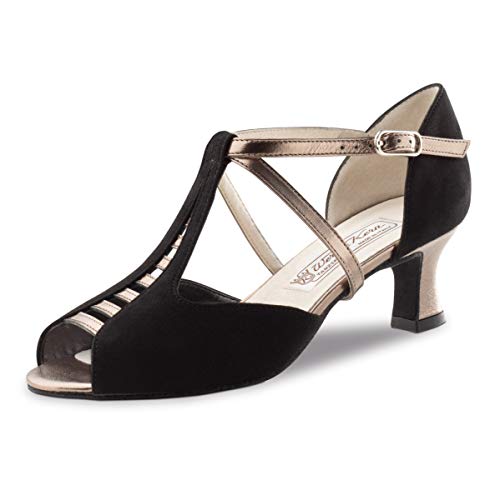 Werner Kern - Mujeres Zapatos de Baile Holly - Ante Negro/Chevro Antiguo - 6,5 cm [UK 6]