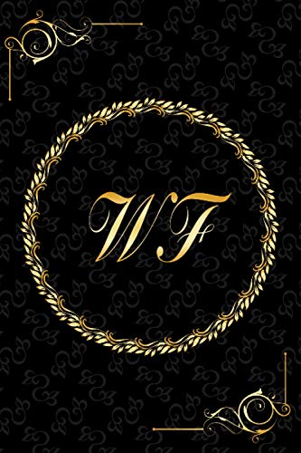 WF: Golden Monogrammed Letters, Executive Personalized Journal With Two Letters Initials, Designer Professional Cover, Perfect Unique Gift