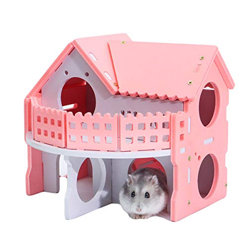 Winnfy Escondite de Hámster Casa Cabaña Villa Cabaña con Balcón Casa de Juegos para Hámster de Dos Pisos Escondite de Animales Pequeños Cabaña Nido para Dormir Winnfy Escondite de Hámster Casa Cabaña Villa Cabaña con Balcón Casa de Juegos para Hámster de Dos Pisos Escondite de Animales Pequeños Cabaña Nido para Dormir