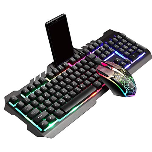 Wired Gaming Keyboard Mouse Combo Set multicolor LED retroiluminado ordenador de escritorio Gaming teclado Light Laptop Gaming Mouse