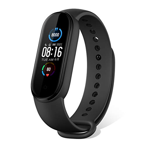 Xiaomi Mi Band 5 Pulsera de Actividad, Monitores de Actividad, Pantalla Fitness Tracker, 100 Fondos de Pantalla temáticos, Pantalla AMOLED de 1,1", 50M a Prueba de Agua, Nueva carga magnética (2020)