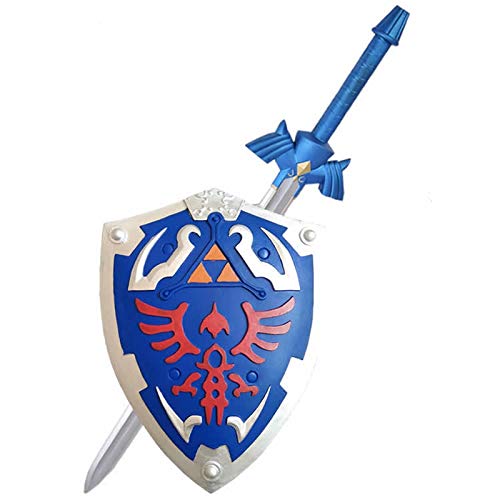 XINFAN Figura de Zelda Legend of Zelda Link Sky Shield y Sky Sword Cosplay PU Props Arma Halloween Weaponstage Props Juguetes
