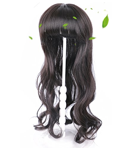 Yair Yangtze - Toppers para cabello ondulado con flequillo con clip en corona para adelgazar el cabello (59,6 cm, marrón oscuro)