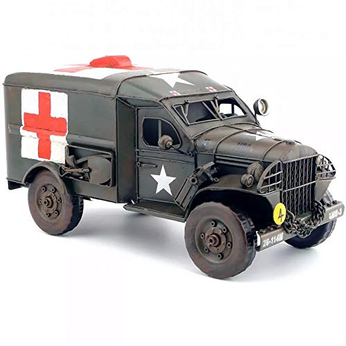 YHYGOO Antique Classic Coche Modelo De Decoración Europeo Y Americano Compuesto De Metal De Metal De Metal De Automóvil Camión De Rescate De Coche Cruz Roja YHYGOO Antique Classic Coche Modelo De Decoración Europeo Y Americano Compuesto De Metal De Metal De Metal De Automóvil Camión De Rescate De Coche Cruz Roja