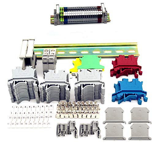 YUE QIN Kit de bloques de terminales de riel DIN Adecuado para automatización de producción de bricolaje, transformación de circuitos, etc