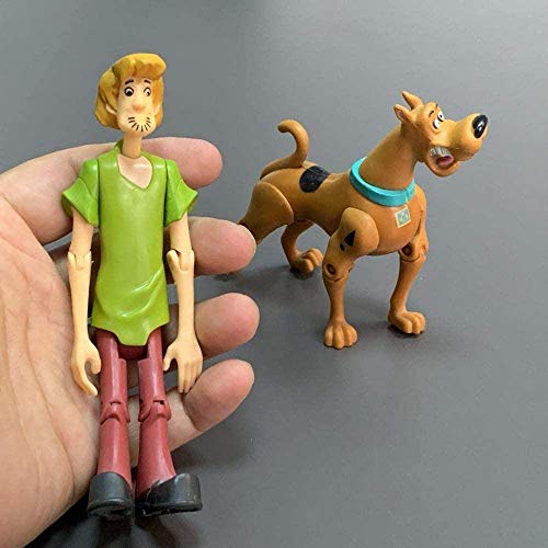 YUNLILI Modelo de Personaje 2 Piezas/Lote Scooby-doo Shaggy & Shaggy Dog Figure Classic Dibujos Animados Modelo de Animales Decoración de Personajes Niños Niños Regalo 6-13cm