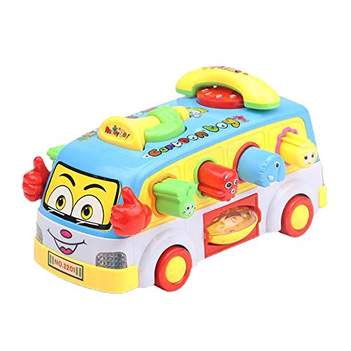 yuwei Baby Toy Fun Bus Bump and Go Car, Play Music Lights, Early Education for 2-3 Year Old Girls Boys Toddlers