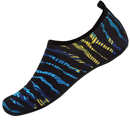 Zapatillas de Deporte acuático Yvelands Calzado Descalzo Calcetines de Yoga Aqua de Secado rápido Zapatos sin Cordones para Nadar(Armada,36)