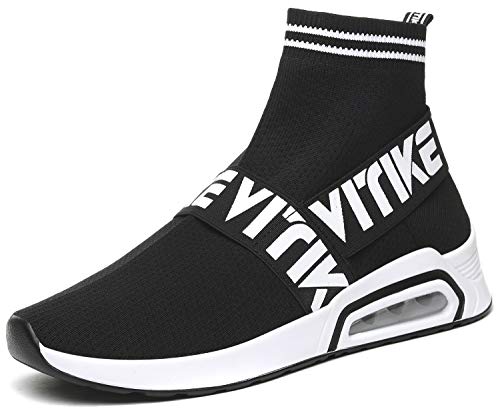 Zapatillas para Mujer Altas Aire Libre y Deporte Transpirables Casual Yoga Zapatos Gimnasio Correr Sneakers, Negro 1, 35 EU