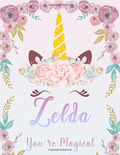 Zelda: Personalized Unicorn Sketchbook For Girls With Pink Name. Unicorn Sketch Book for Princesses. Perfect Magical Unicorn Gifts for Her as Drawing ... & Learn to Draw. (Zelda Unicorn Sketchbook)