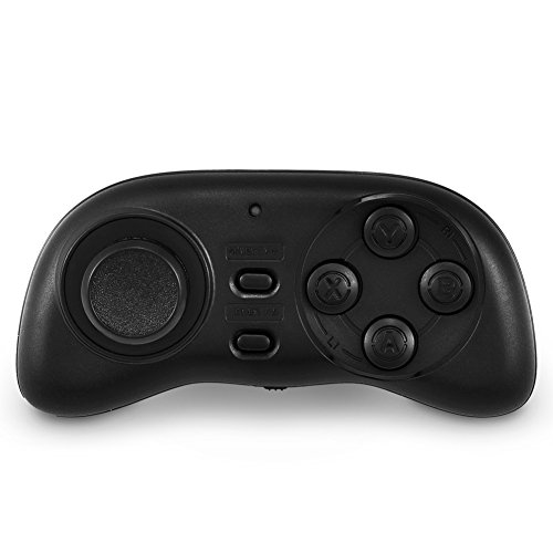 Zerone PL-608 - Mini mando para videojuegos con Bluetooth, portátil, inalámbrico, con mando a distancia, controlador multimedia para Android, iOS y PC (negro)