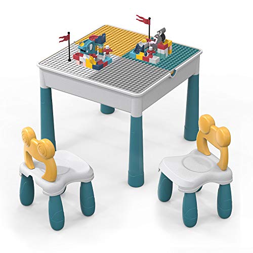 ZhanXiang Juegos de Mesa y sillas niños, Juguete de construcción de Ladrillos Grandes de 90pcs.Mesa de Juego/Mesa de Aprendizaje 5 en 1 Incluye 2 sillas y Mesa de Bloques de construcción ZhanXiang Juegos de Mesa y sillas niños, Juguete de construcción de Ladrillos Grandes de 90pcs.Mesa de Juego/Mesa de Aprendizaje 5 en 1 Incluye 2 sillas y Mesa de Bloques de construcción