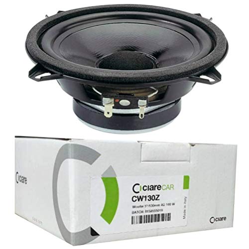 1 WOOFER CIARE CW130Z CW 130Z Altavoz Mid Bass 13,00 cm 130 mm diámetro 50 vatios rms 100 vatios impedancia máx 4 ohmios Puertas Coche suspensión de Goma, 1 Pieza