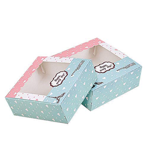 15 Piezas Cajas de Cupcakes,Cajas de panadería para galletas Cajas para Pasteles con Ventana de Transparente Muffin Simple perfecta para pasteles,galletas,pasteles pequeños,13.5 x 13.5 x 5cm