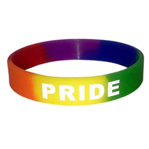 18 Tipos Unisex LGBT Letters Rainbow Pulsera Sports Pulsera Six-Color Gay Lesbian Pride Silicone Goma Muñeción Pulsera Party Parade 5pcs