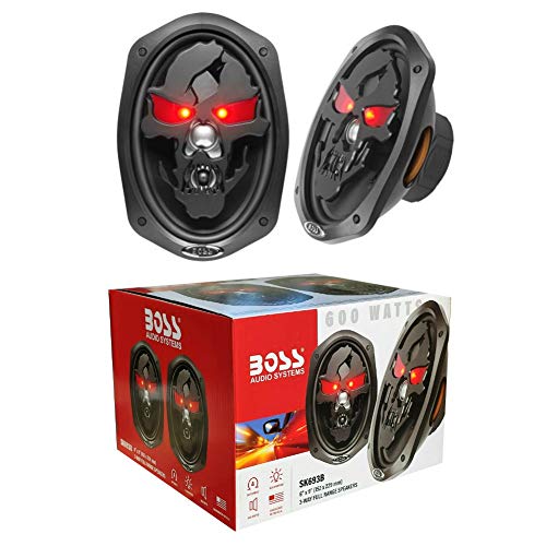 2 Altavoces Compatible con Boss Audio Systems SK693B coaxial de 3 vías 6 x 9 15,00 x 23,00 cm 150 x 230 mm 300 vatios rms 600 vatios máx 4 ohmios 92 db Negro, por par