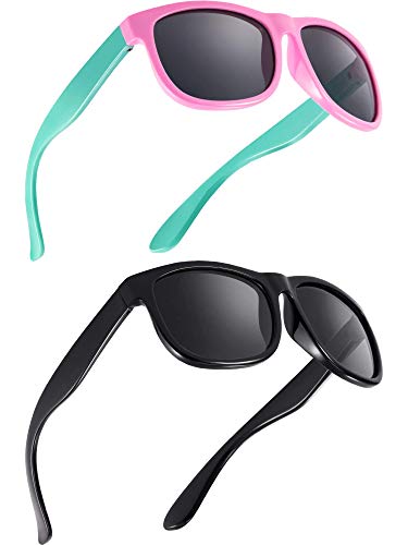 2 Piezas de Gafas de Sol Polarizadas de Niños Flexibles de Goma Gafas de Sol de Niños, Edad de 2-10 (Color A)