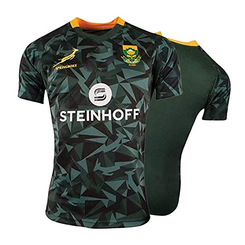 2019 South Africa Springboks Rugby Jersey, Camiseta Gráfica De Algodón del Algodón del Mundial De Los Hombres, Camiseta De Manga Corta del Rugby L