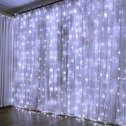 300 LED Cortina de Luces, Luces Led Decorativas. 8 Modos de Luz, Dormitorio Cadena de Luces LED Decoración de Casa, Fiestas, Bodas, Jardin, Decoración Navideña