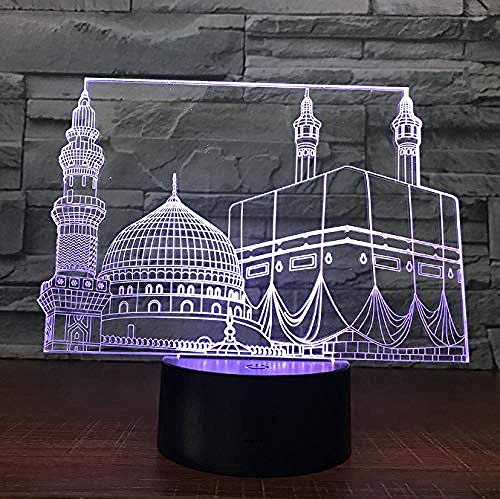 3D Illusion Night Light bluetooth smart Control 7&16M Color Mobile App Led Vision Temple Castle USB Bedroom Office Decoration Desk Table Child colorful Creative gift