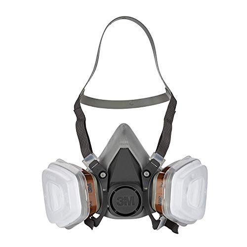 3M 6002 C1 Semimáscara respiradora reutilizable para pintura con doble filtro, Protección respiratoria, Peso facial 82 gr, Gris 3M 6002 C1 Semimáscara respiradora reutilizable para pintura con doble filtro, Protección respiratoria, Peso facial 82 gr, Gris