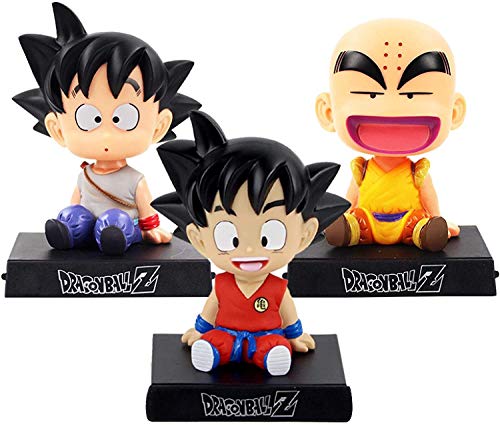 3pcs Bobble Head Dragon Ball Action Son Goku Figura Krillin Shake Head Soporte para teléfono Soporte para Coche Decoración Modelo de Anime PVC Juguetes Regalos, 13cm 3pcs Bobble Head Dragon Ball Action Son Goku Figura Krillin Shake Head Soporte para teléfono Soporte para Coche Decoración Modelo de Anime PVC Juguetes Regalos, 13cm