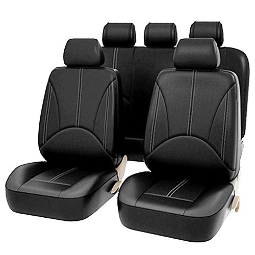 9 fundas de asiento de coche delanteras y traseras de piel sintética universal para coche, cojín de asiento de coche, cubierta para asiento de coche para conductor y pasajero