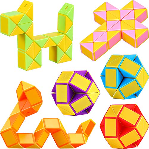 9 Piezas de Mini Serpiente de Cubo de 24 Bloques, Cubos de Velocidad Mágica, Mini Puzzle Rompecabezas de Plástico Juguete, Favores de Fiesta (Color Aleatorio B) 9 Piezas de Mini Serpiente de Cubo de 24 Bloques, Cubos de Velocidad Mágica, Mini Puzzle Rompecabezas de Plástico Juguete, Favores de Fiesta (Color Aleatorio B)