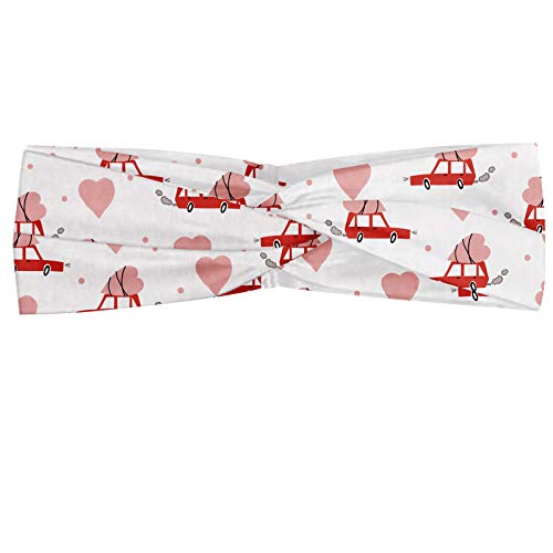ABAKUHAUS Diadame Amor, Banda Elástica y Suave para Mujer para Deportes y Uso Diario Patrón romántico con el vagón de transporte de un corazón en el Día de San Valentín Top, bermellón Blush ABAKUHAUS Diadame Amor, Banda Elástica y Suave para Mujer para Deportes y Uso Diario Patrón romántico con el vagón de transporte de un corazón en el Día de San Valentín Top, bermellón Blush