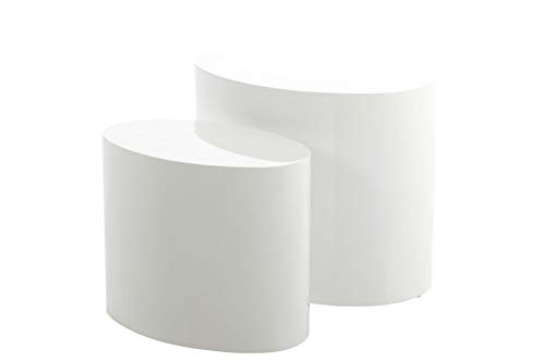 AC Design Furniture Mesas de 2 Nidos Rico Set de 2, Blanco, 48 x 40 x 32,5 cm