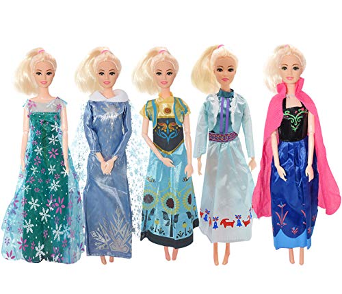 Accesorios para muñecas Conjunto de Ropa de 5pcs para Fashionistas muñeca Princesa Vestido de Fiesta Fashion Ropas Casual para 11.5 Pulgada