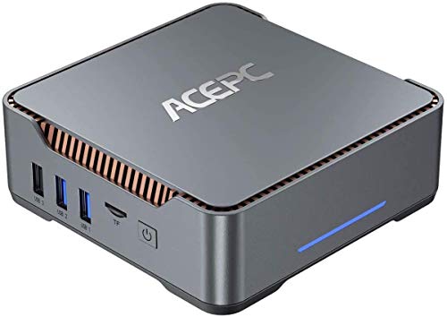 ACEPC Mini PC,Intel Celeron J4125 Procesador,8GB RAM+256GB ROM,Windows 10 Pro(64-bit),Dual WiFi 2.4/5G, Bluetooth 4.2,4K HD,2 HDMI+1 VGA/USB3.0 Port,GK3 Mini Ordenador de sobremesa