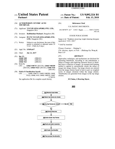 Actor/person centric auto thumbnail: United States Patent 9892324 (English Edition)