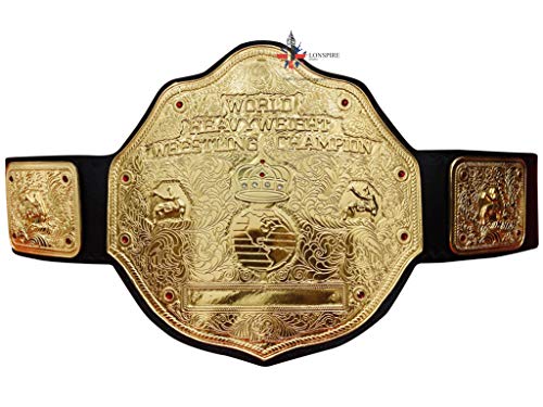 ADN Big Gold World Heavyweight Championship - Cinturón de lucha libre con placas de zinc de 4 mm