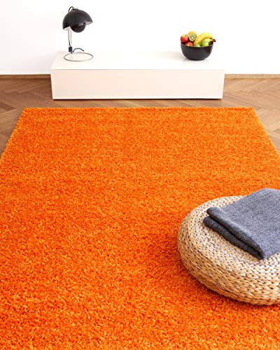 Alfombra Moderna Colors Naranja 200x200cm - Alfombra Shaggy al Precio súper económico