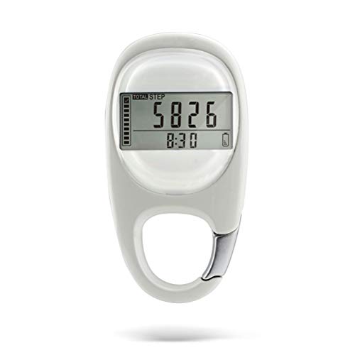 Amiispe Podómetro 3D con Clip, función de medición de Pasos/Distancia/calorías, podómetro Digital 3D con Gancho de presión, Apto para Correr, Equipo de Fitness