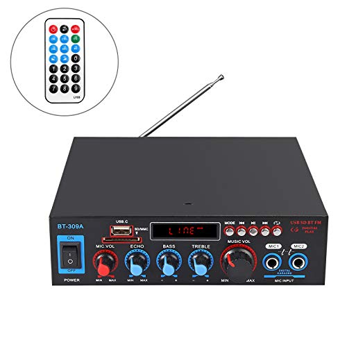 Amplificador de Audio Estéreo Bluetooth 800W Amplificador de Audio HiFi Digital Función Radio FM Tarjeta TF SD Dos Microfonos para Automoviles Hogar Amplificador de Audio Estéreo Bluetooth 800W Amplificador de Audio HiFi Digital Función Radio FM Tarjeta TF SD Dos Microfonos para Automoviles Hogar