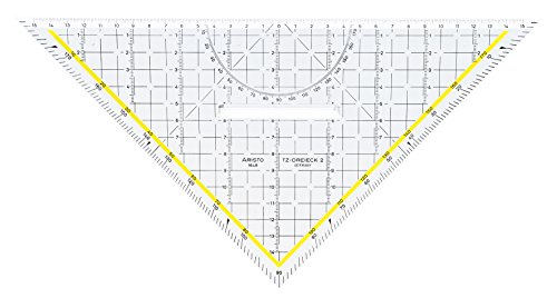 Aristo - Escuadra de dibujo técnico (plexiglás, hipotenusa de 325 mm), color transparente