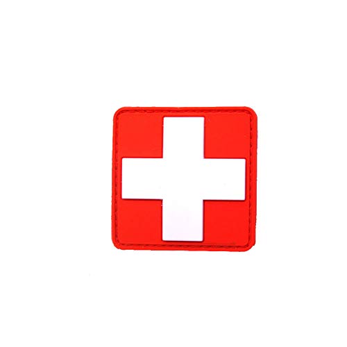 asdfwe Cruz Roja Medic Brazalete De PVC 3D 1pc Cruz Roja Cruz Placa De Goma del Remiendo del Brazal Rojo