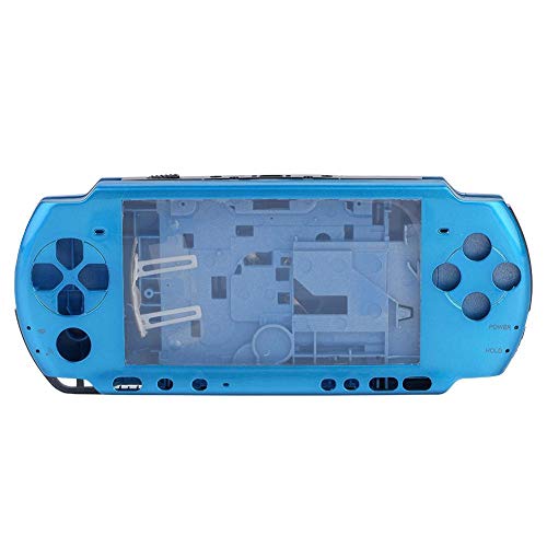 ASHATA Carcasa para PSP 3000, Reemplazo de Funda Protectora para Consola de Juegos de Mano, Cubierta para PSP 3000, Estuche Duradero para Consola de Juegos 3000(Azu;)