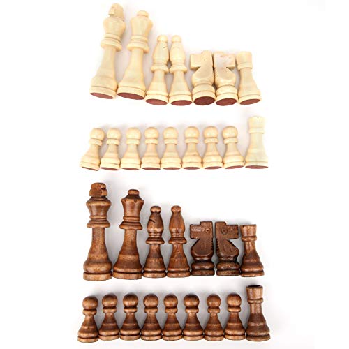 Atyhao Juego de Piezas de ajedrez de Madera, 32 Piezas de ajedrez Internacional, Juguete de interacción Entre Padres e Hijos para Regalo de niños (Solo Piezas, sin Tablero)
